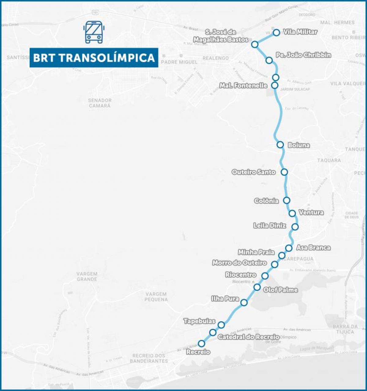 Térkép BRT TransOlimpica