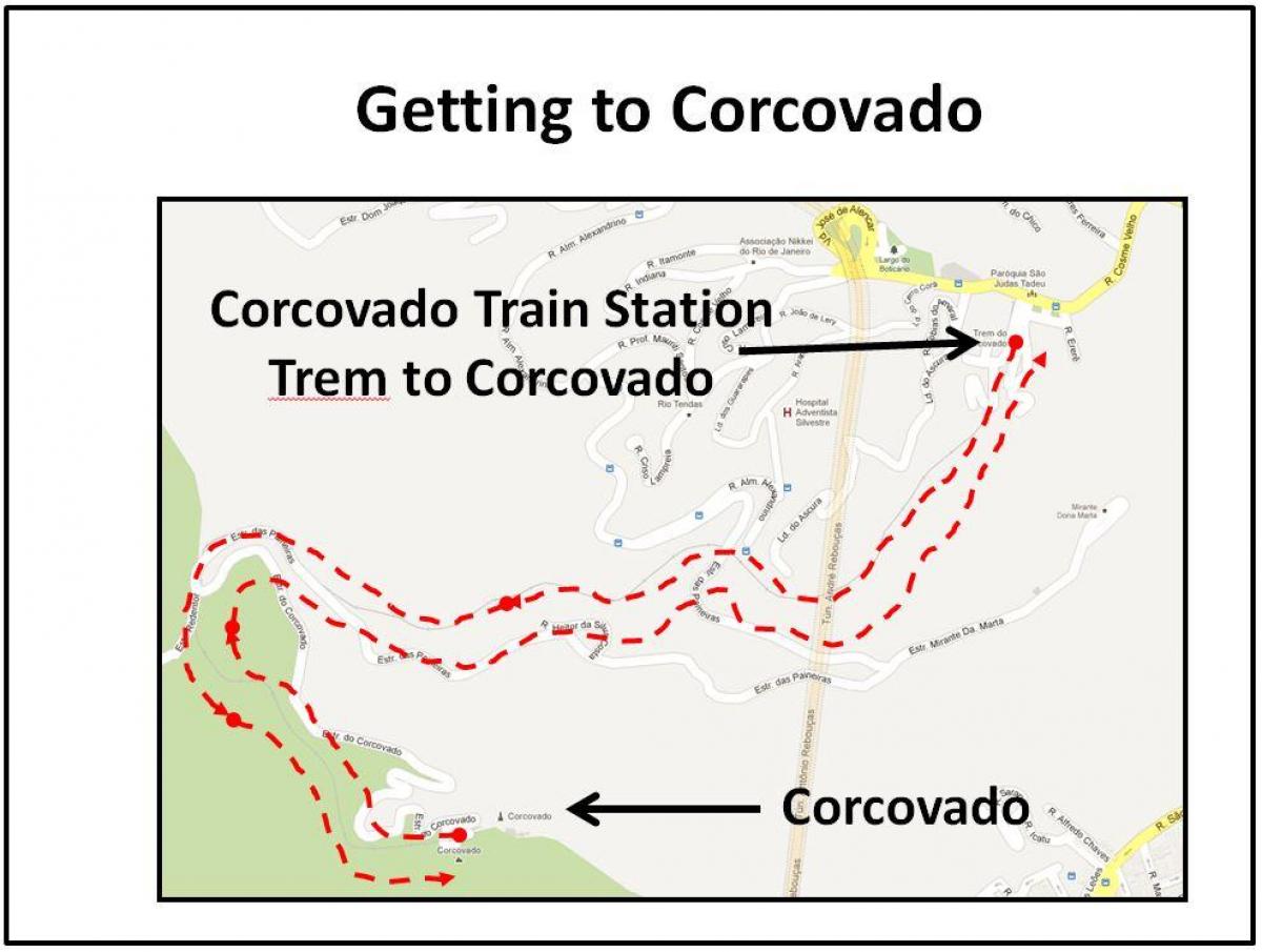 Térkép Corcovado vonat