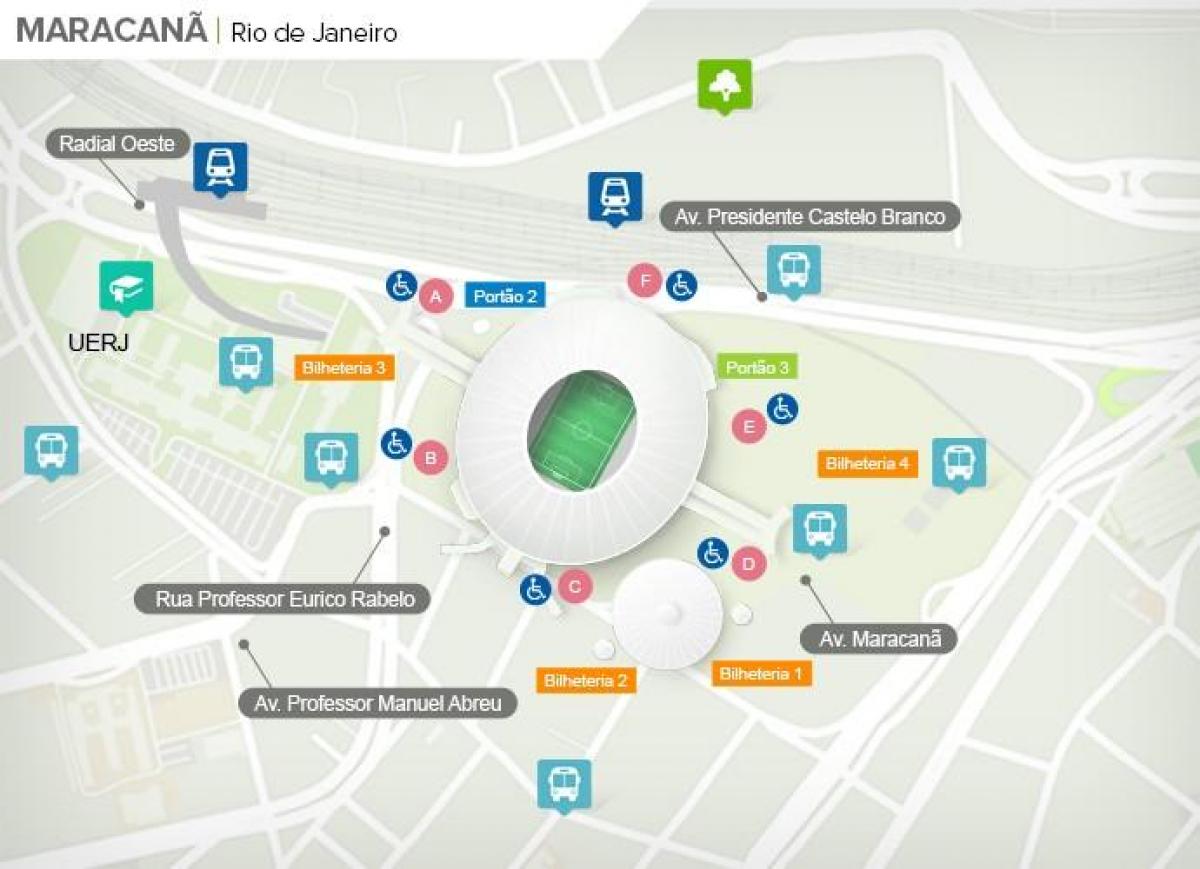 Térkép Maracana stadion accès