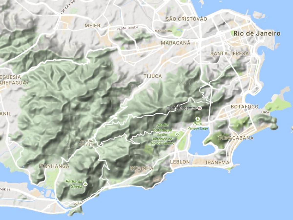 Térkép megkönnyebbülés, Rio de Janeiro