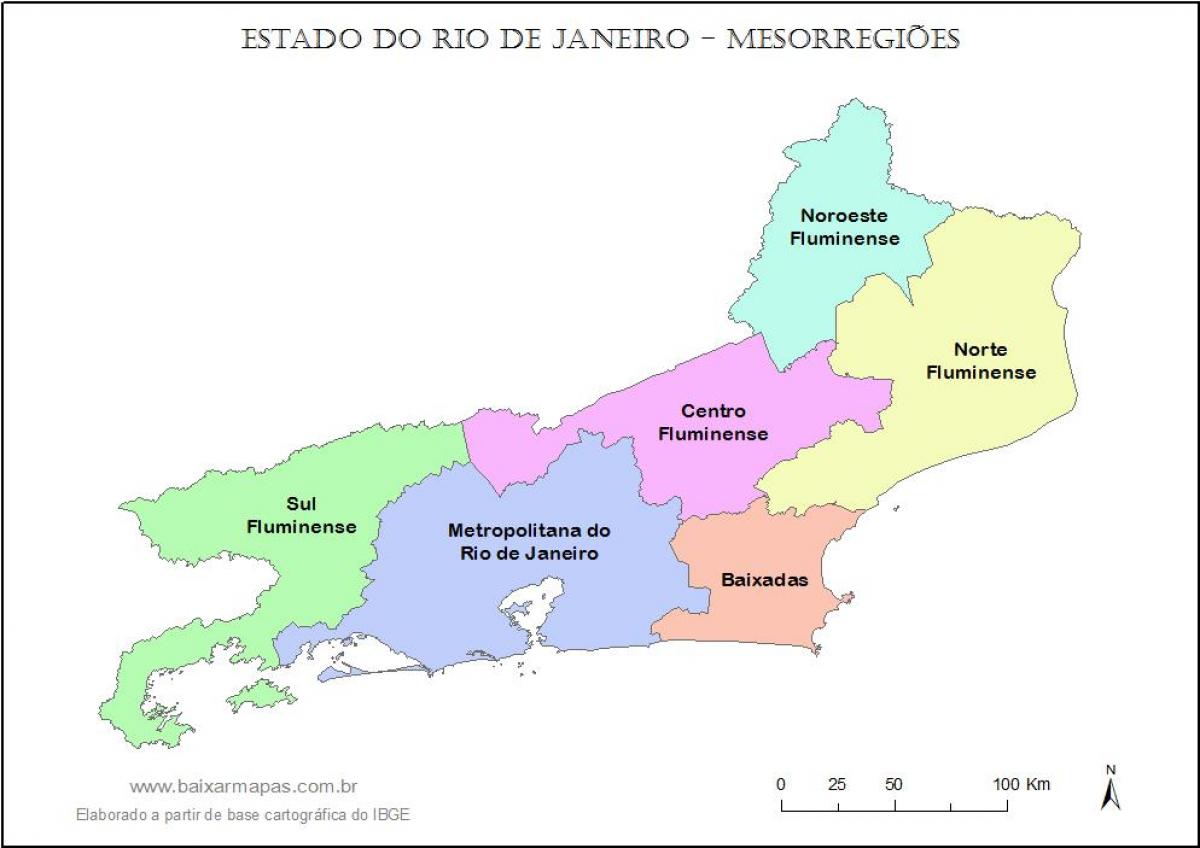 Térkép mesoregions Rio de Janeiro
