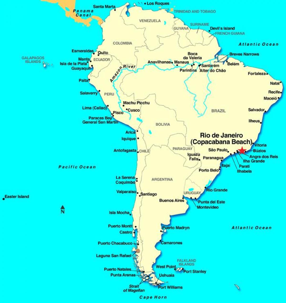 Térkép Rio de Janeiro-ban, Dél-Amerikában