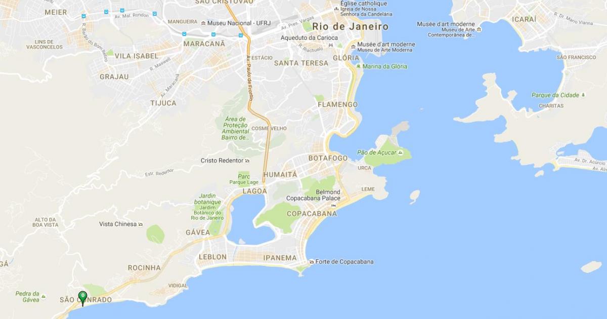 Térkép strand São Conrado
