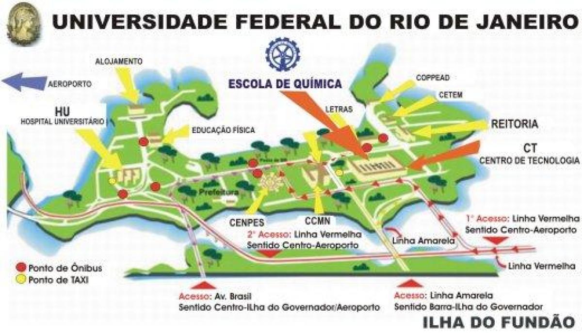 Térkép Szövetségi egyetem Rio de Janeiro