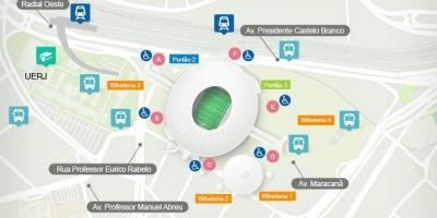 Térkép Maracana stadion accès