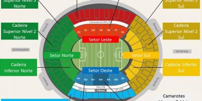 Térkép Maracana stadion secteurs