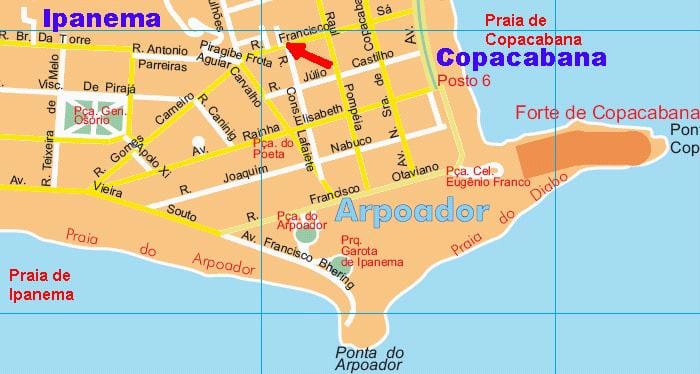 Térkép Arpoador strand