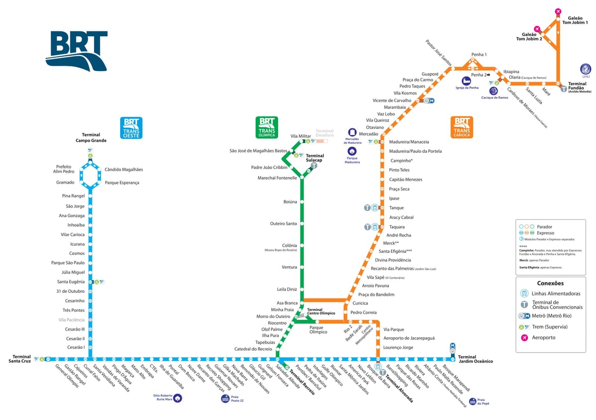 Térkép BRT Rio de Janeiro