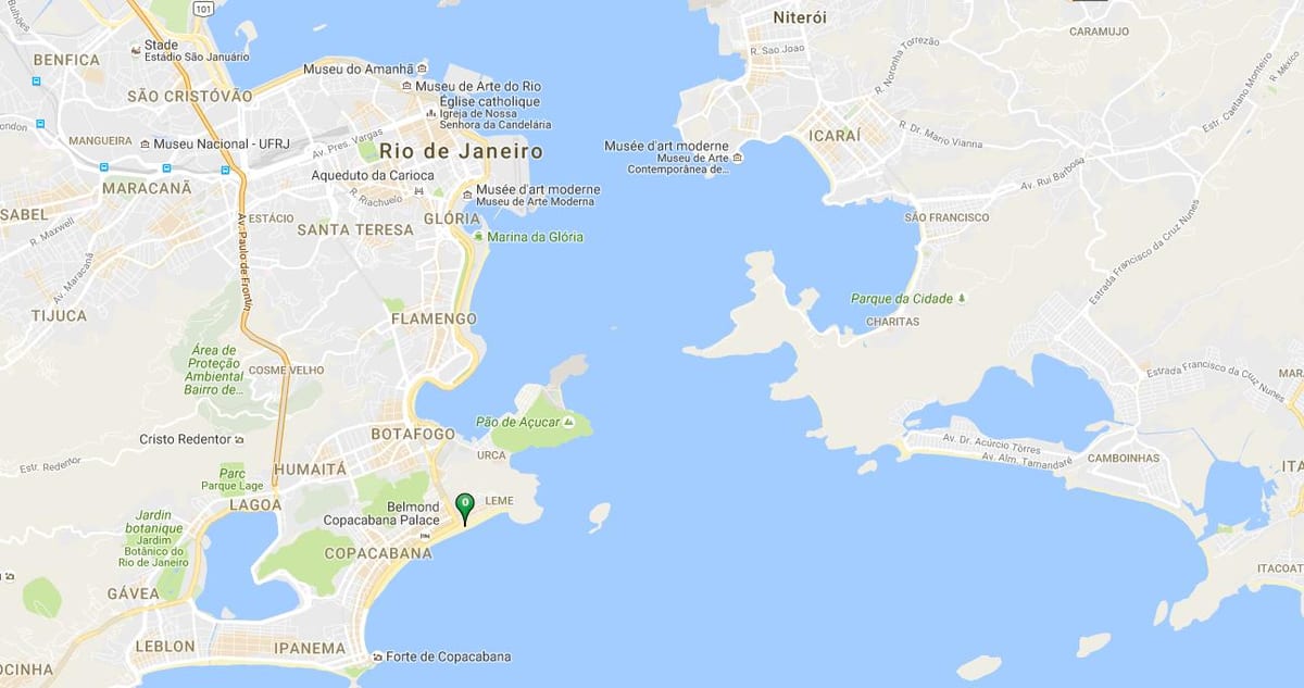 Térkép Copacabana strand