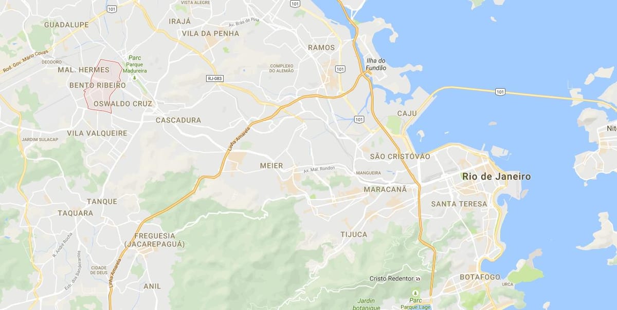 Térkép favela Bento Ribeiro
