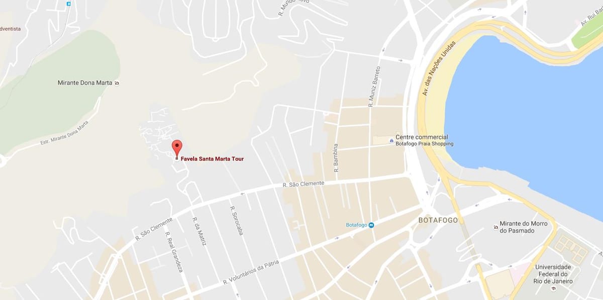 Térkép favela Santa Marta