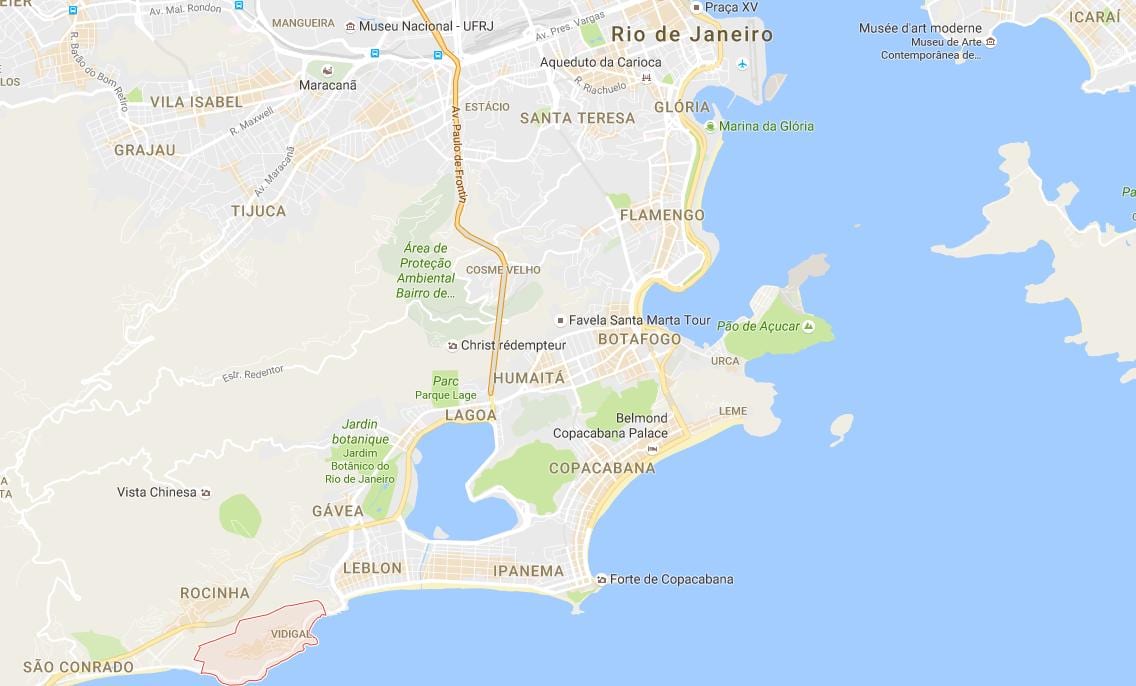 Térkép favela Vidigal