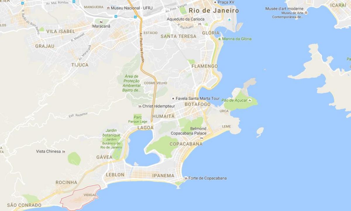Térkép favela Vidigal