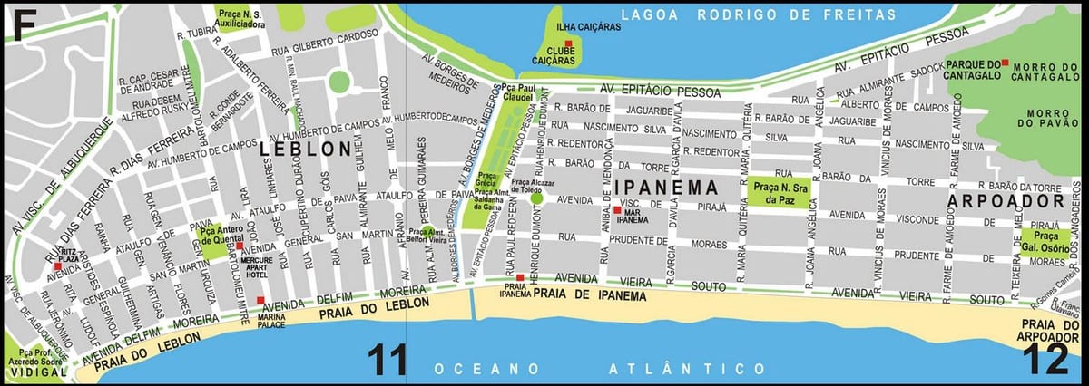 Térkép Ipanema beach