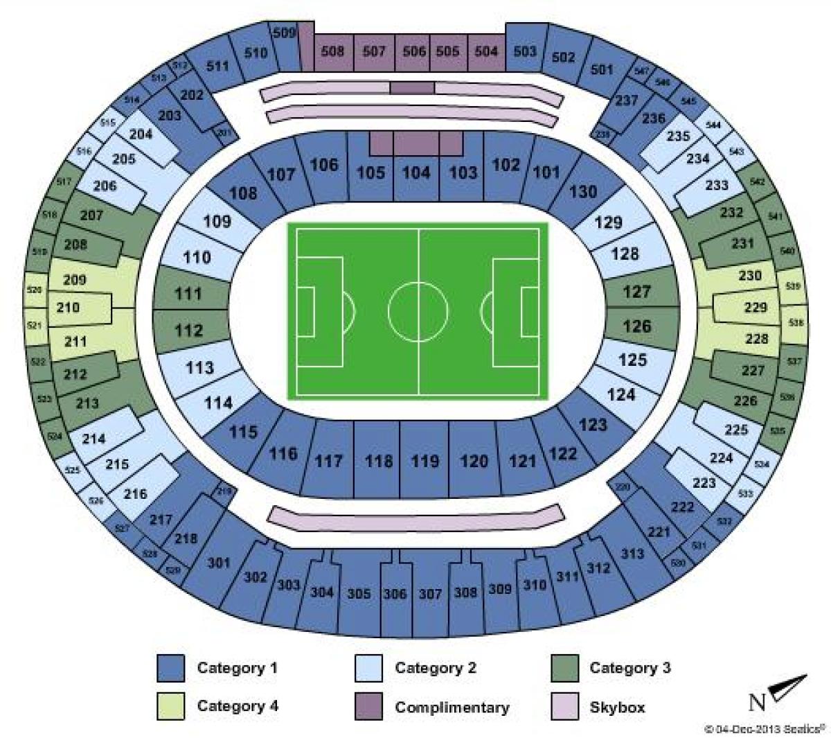Térkép Maracana stadion sièges