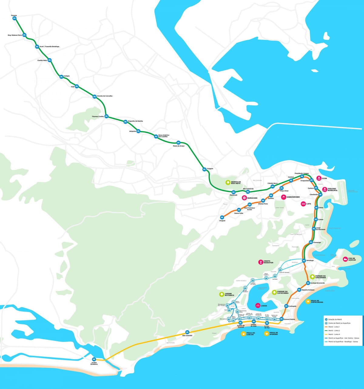 Térkép metró Rio de Janeiro