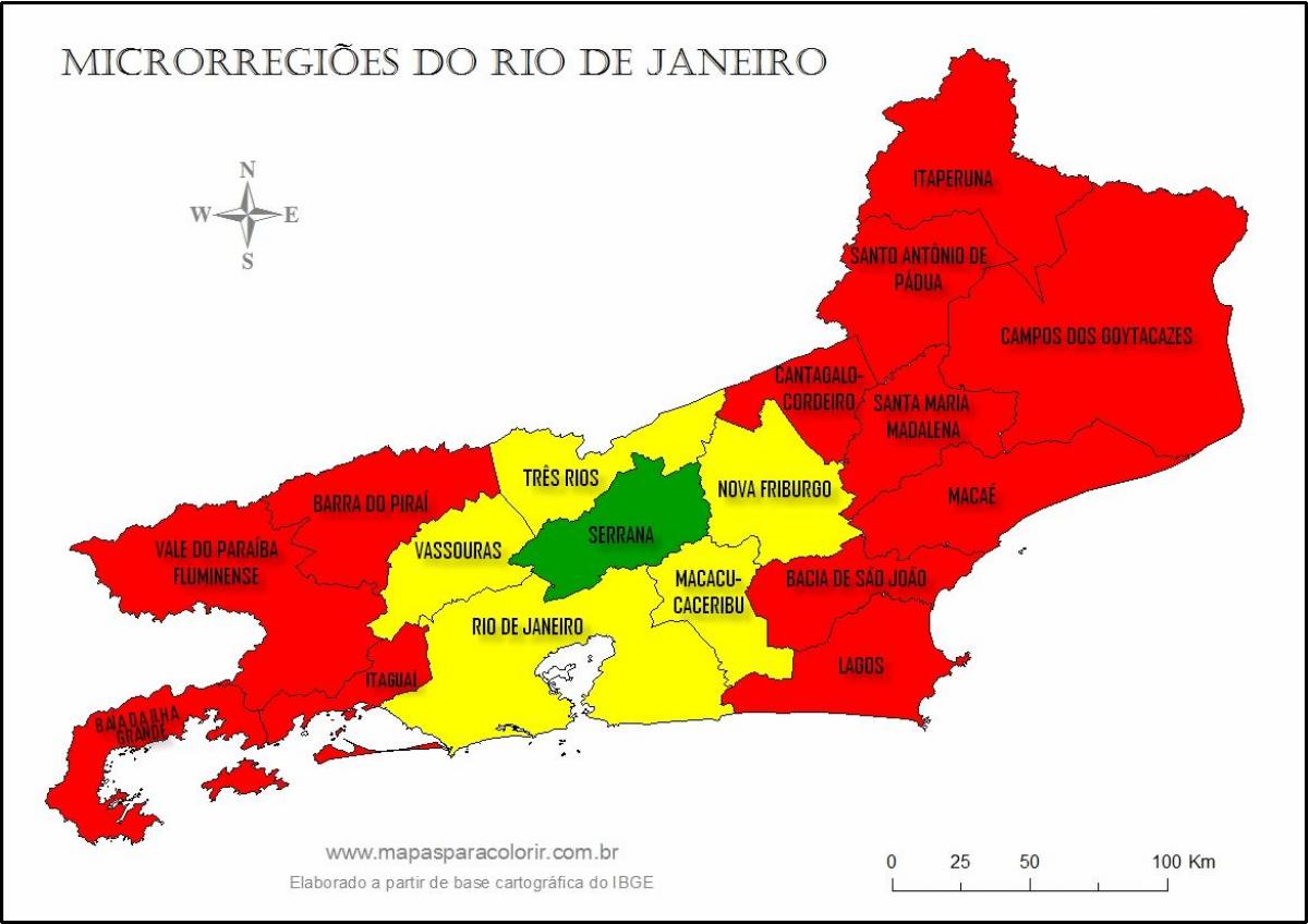 Térkép mikro-régiók, Rio de Janeiro