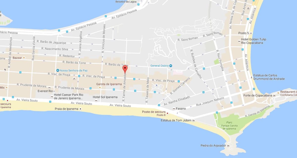 Térkép quartier meleg Rio de Janeiro