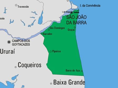 Térkép São João da Barra önkormányzat