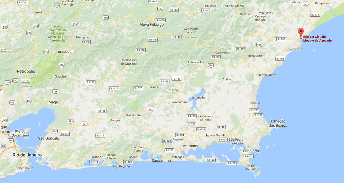 Térkép stadion Cláudio Moacyr de Azevedo