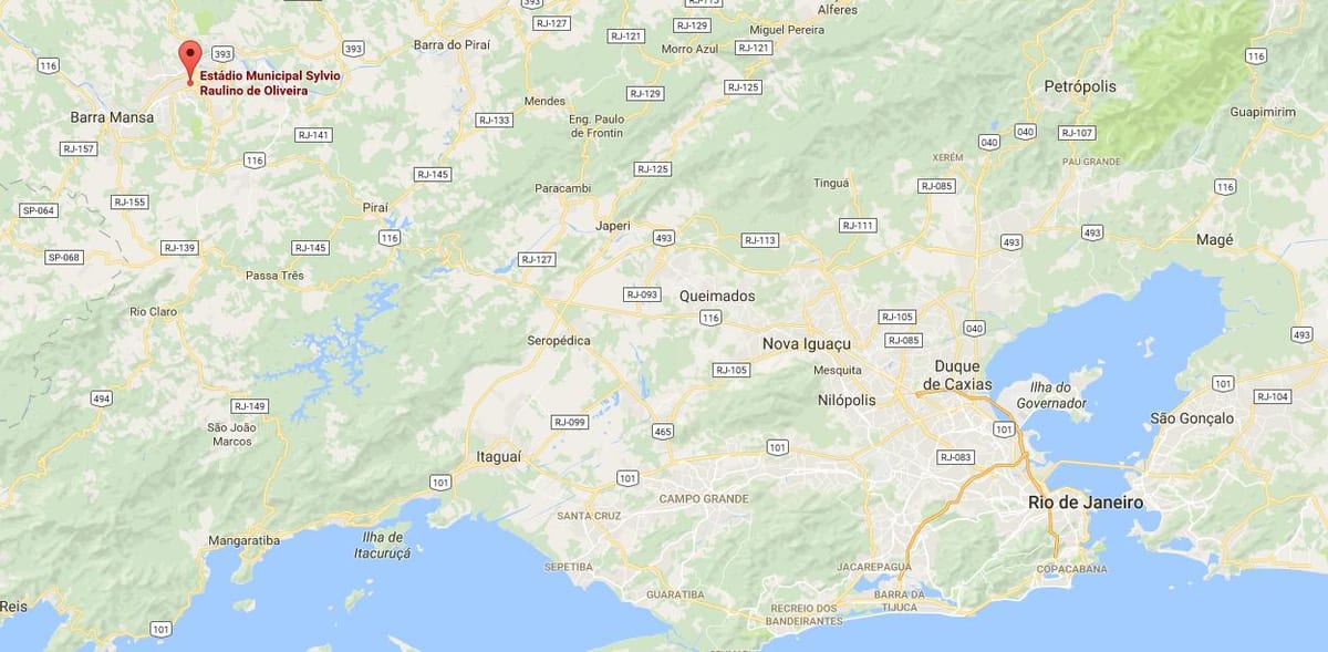 Térkép stadion Raulino de Oliveira