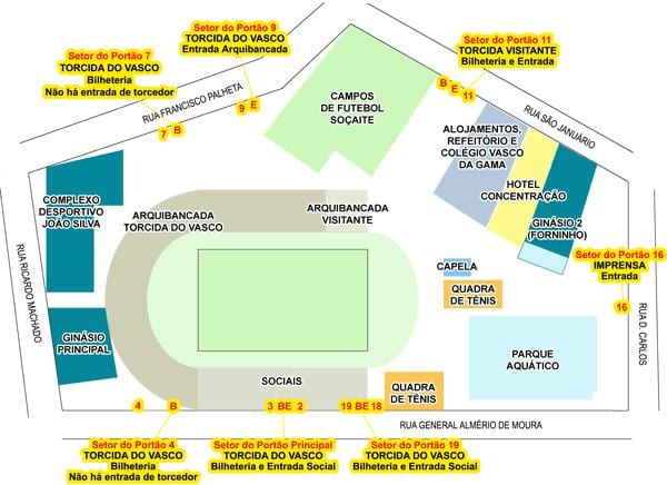 Térkép stadion São Januário