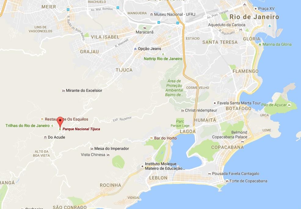 Térkép Tijuca nemzeti park