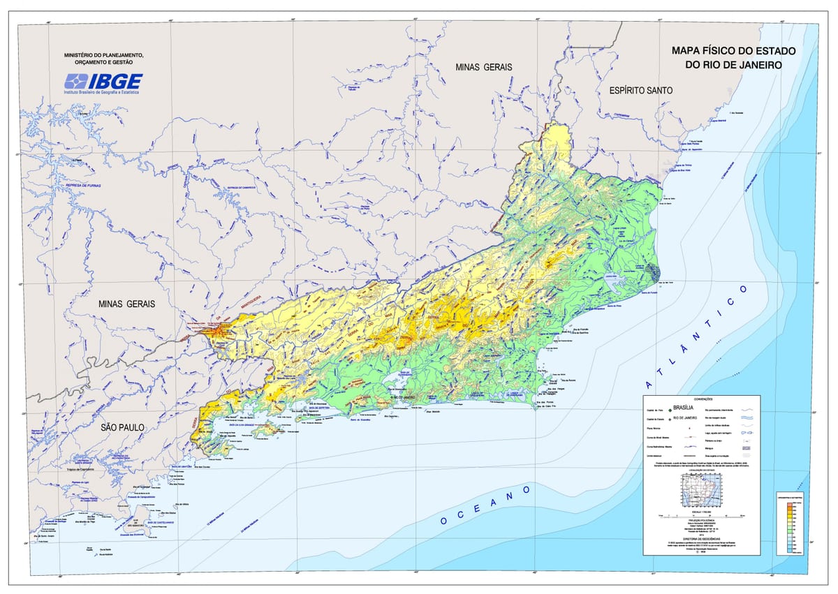 Térkép topográfiai Rio de Janeiro