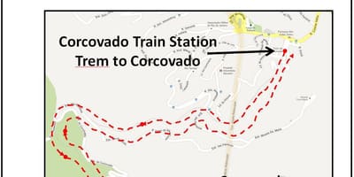 Térkép Corcovado vonat