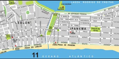 Térkép Ipanema beach