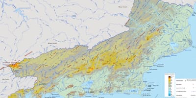Térkép megkönnyebbülés state of Rio de Janeiro