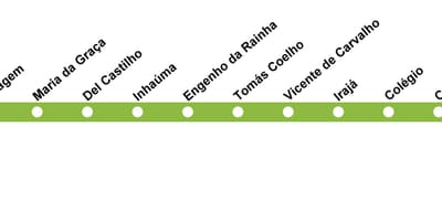 Térkép Rio de Janeiro - igen, a metró 2-es Vonal (zöld)