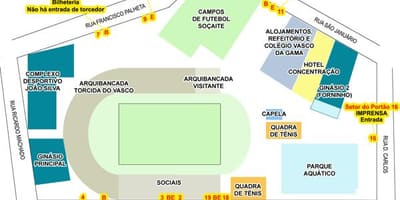 Térkép stadion São Januário